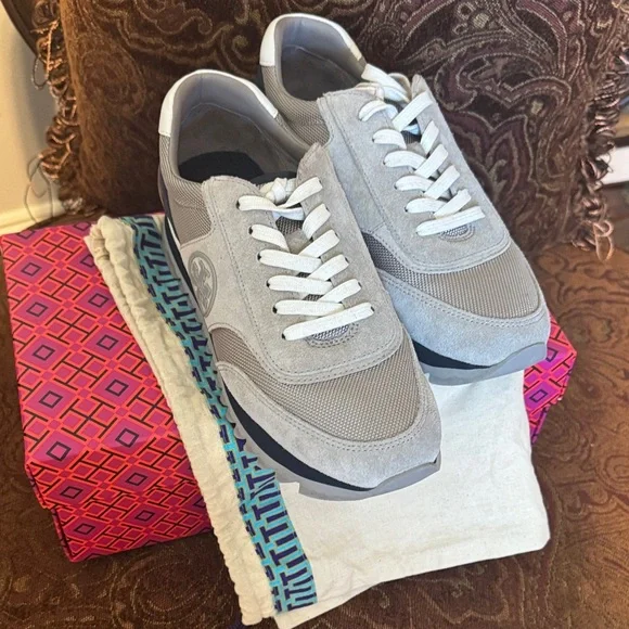 Tory Burch Taupe and Charcoal Sneakers - Picture 5 of 5